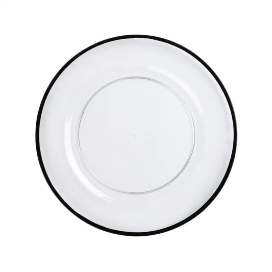 Black Glass Trimmed Charger Plates