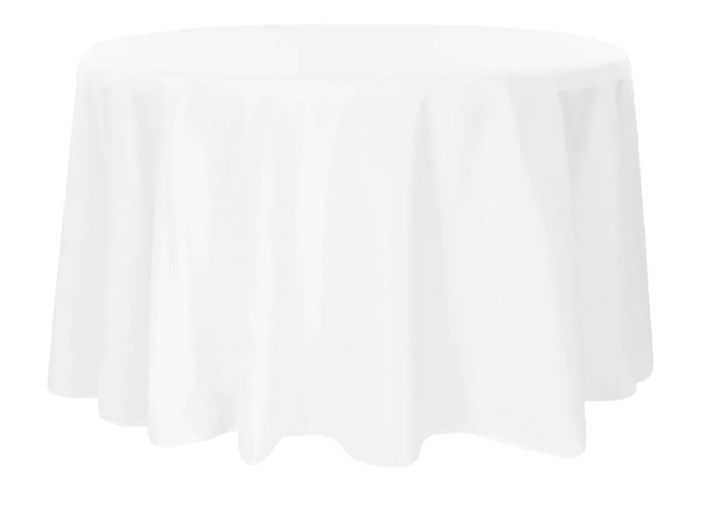 White Round 120″ Tablecloth